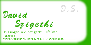 david szigethi business card